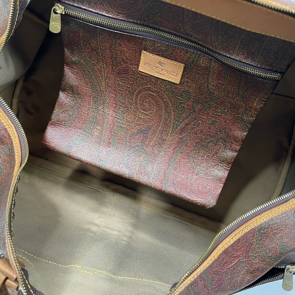 Etro Milano Brown Paisley duffle Travel Bag - Picture 12 of 16